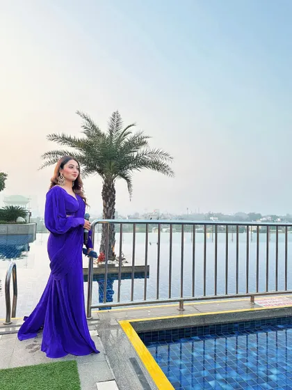 Enjoying the view by the pool before hosting an event in Agra. Being a destination wedding emcee means I get to work in some of the most beautiful locations.