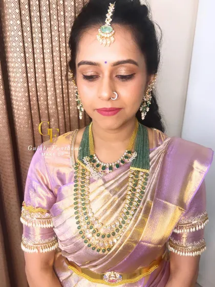 The same beautiful, subtle makeup look, showing how it photographs consistently under different lighting.