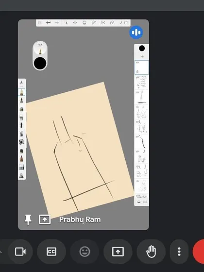 A glimpse into our online doodling workshop, where our instructor guides students step-by-step through the drawing process.