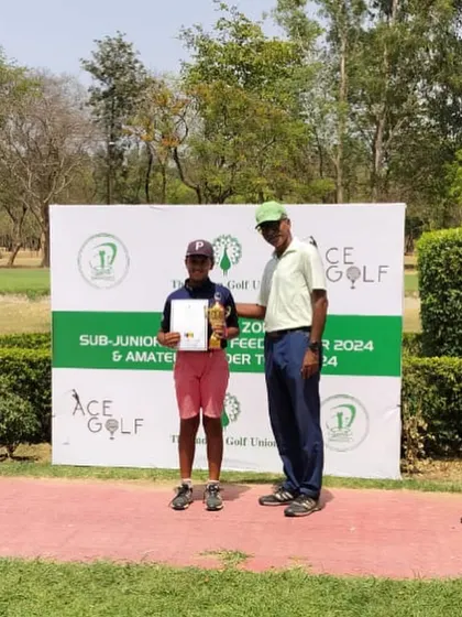 Siddhant Sharma winning Category C Boys at the IGU Feeder in Meerut.