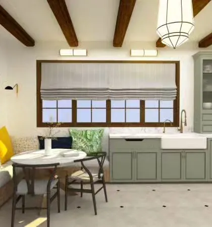 Even in homes without a lot of extra space, a small breakfast table right by the kitchen can be a game-changer. This cozy corner is perfect for a quick morning chai or snack.