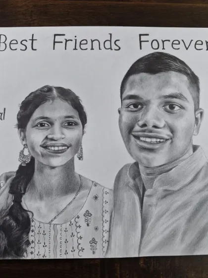 A special commission to celebrate a lifelong bond. This "Best Friends Forever" portrait is a wonderful way to preserve a cherished memory and create a unique friendship gift.