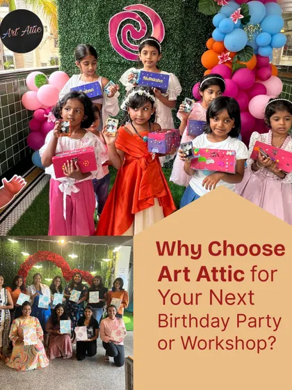 Why choose Art Attic for your next workshop or party? Because I make every celebration extraordinary, whether it's for a kids' birthday or a mindful workshop for women.
