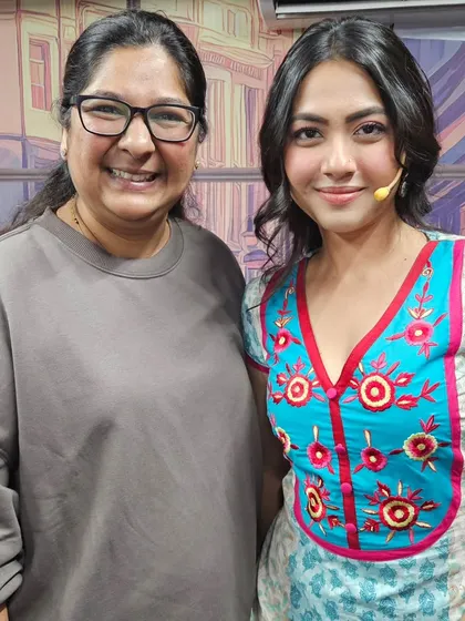 With the lovely Reem Sameer Shaikh on the Laughter Chefs set.