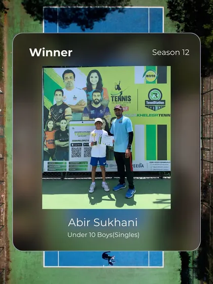 Abir Sukhani is the winner of the Under 10 Boys singles in our Season 12 tournament. A fantastic victory for a promising young player.
