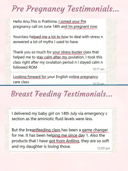 My breastfeeding class was a "game changer" for this new mom, while another student found my pre-pregnancy class to be the stress buster she needed.
