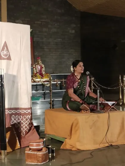 A glimpse of a solo theatre presentation, 'WiFi - WithIn Finding ‘I’', during our Pournami celebrations. We explore modern themes through traditional art forms to convey the timeless teachings of self-enquiry.