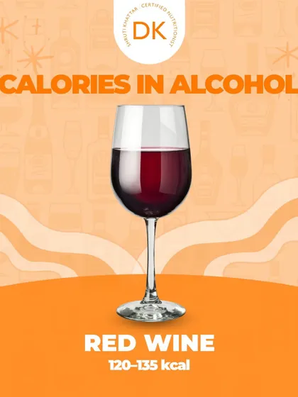 A glass of red wine contains about 120-135 kcal. While it has some antioxidants, moderation is key when incorporating alcohol into a healthy lifestyle.
