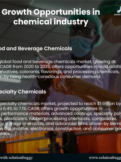 Consumer demand is fueling growth in food and beverage chemicals and specialty chemicals. We help you tap into markets for additives, preservatives, high-performance polymers, and advanced coatings.