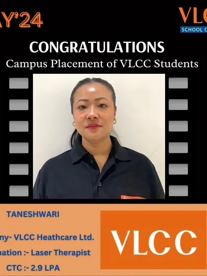 Taneshwari is now a Laser Therapist at VLCC Healthcare Ltd. Her success demonstrates the effectiveness of our specialized training in advanced aesthetics.