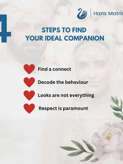 These four steps can help you find your ideal companion. Finding a connect, understanding behavior, looking beyond appearances, and ensuring respect are paramount.