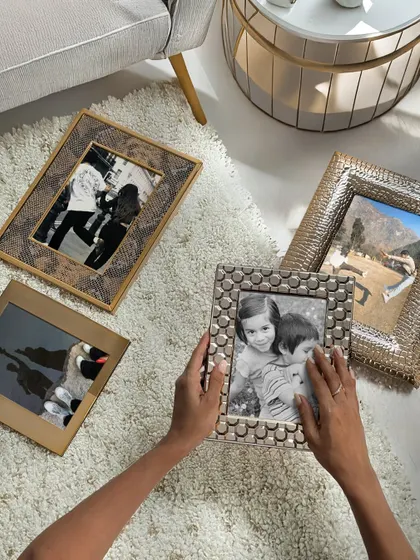 I believe in celebrating bonds. For Raksha Bandhan, I curated this collection of photo frames to hold your most cherished sibling memories. Each frame, from snakeskin textures to hammered silver, is designed to be as unique as your relationship.