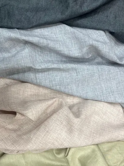 A selection of our pure linen fabrics in an array of neutral and earthy tones. This breathable fabric is ideal for creating comfortable yet stylish summer suits and ethnic wear.