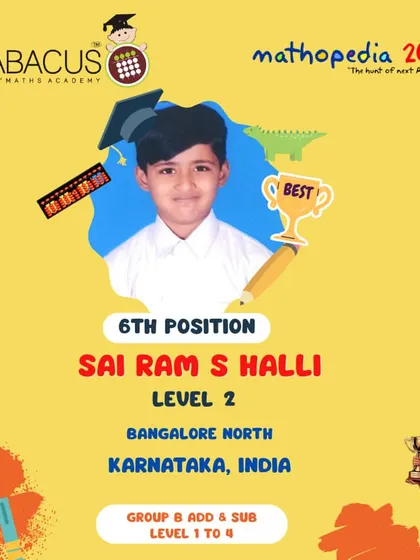 Sai Ram S Halli from Bangalore North, achieving 6th Position.