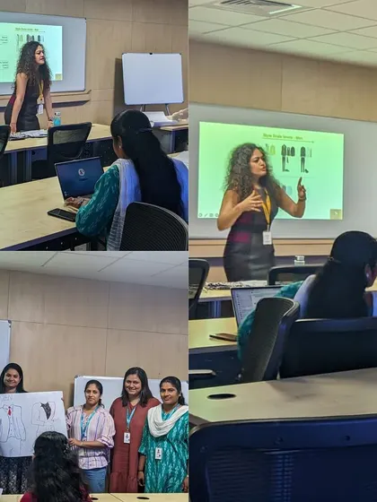 A collage from my image consulting session, showing different modules in action. From presentations on professional dress codes to hands on activities, my goal is to create a dynamic and comprehensive learning experience.