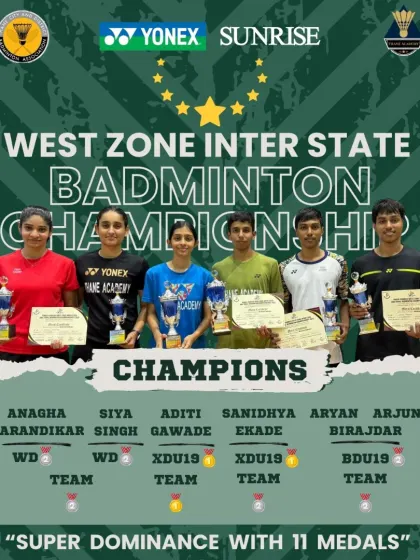 We believe in building champions, and the results show it. Here are our players after dominating the West Zone Inter State Badminton Championship, bringing home an incredible 11 medals. This is the level of excellence our training programs aim for.