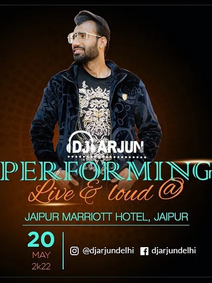 A gig poster for a wedding at the Jaipur Marriott Hotel. I frequently travel to Rajasthan to perform at grand palace and hotel weddings.