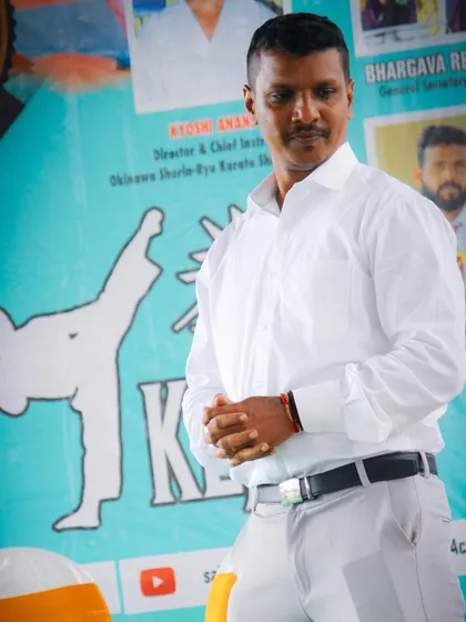 Our chief instructor, Renshi Sajesh P, overseeing a formal academy event, ensuring our standards of professionalism and excellence are always met.