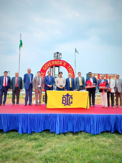 The presentation stage for The Good-Bye Cup at the conclusion of the Winter Meeting.