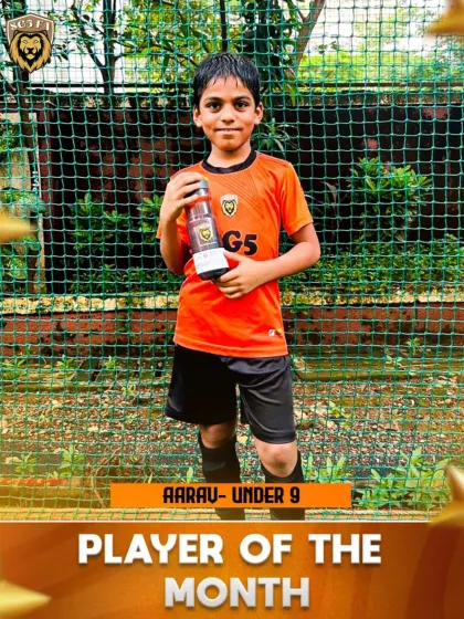 Aarav, our Under 9 Player of the Month. It's inspiring to see such passion and skill developing at a young age.