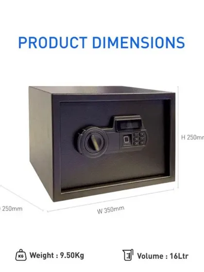 A graphic showing the product dimensions of the Safilo Bio-Z, noting its 16-litre volume and 9.50 kg weight.