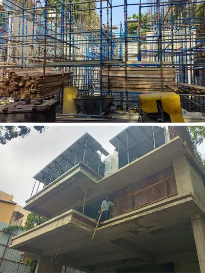 Construction progress at Ariha One08. This image shows the structure taking shape, from the Juliet balconies to the expansive living decks that will frame the city views.