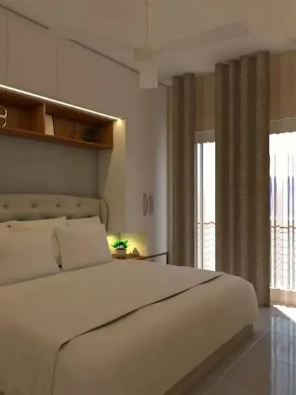 A duplicate of image 118, showing the master bedroom and vanity at United Blossoms.