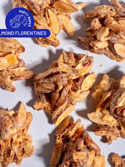 Almond Florentines are a sweet and crunchy delight. These delicate lace cookies are packed with almonds and caramel, making them a perfect addition to a dessert platter or cookie tin.