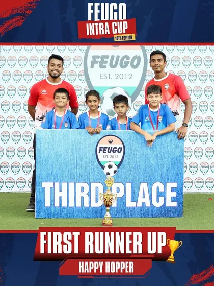The 'Happy Hopper' team, who secured the First Runner-Up position in the U-9 category.