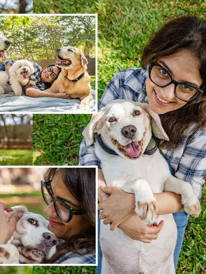A collage celebrating Theo's 9th birthday, filled with cuddles and happy moments. It's a beautiful tribute to a much-loved family member.