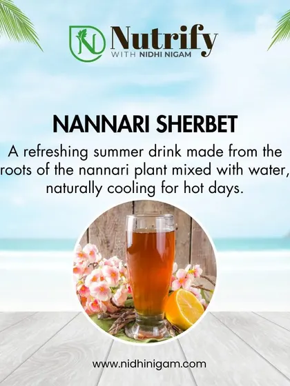 Nannari Sherbet is a traditional summer drink made from the roots of the nannari plant. It's naturally cooling and incredibly refreshing on hot days.