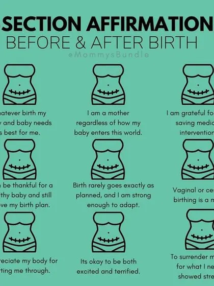 For mothers who have a C-section, positive affirmations are a powerful tool for healing. Every birth is a miracle, and your strength is incredible.