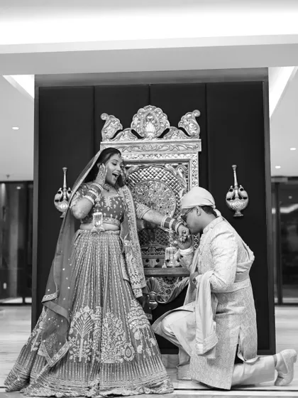 A playful moment from my wedding day. I believe your wedding should be filled with laughter, and I bring that same energy to our dance practices.