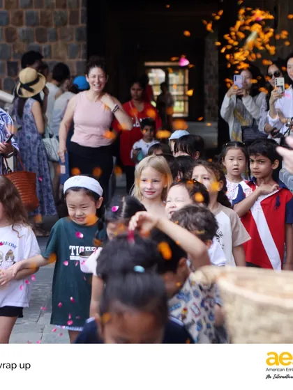 The joy is palpable as Pre-K students walk through a shower of marigold petals. We create beautiful, memorable moments to mark transitions and celebrate our students' accomplishments at every age.
