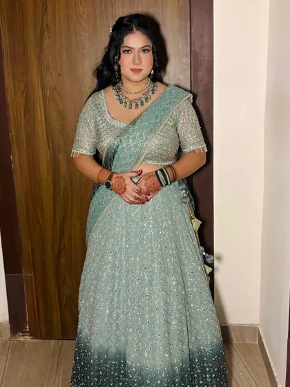 A full-length shot of the client.