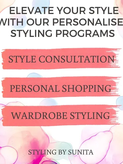 An overview of my personalized styling programs, including Style Consultation, Personal Shopping, and Wardrobe Styling.