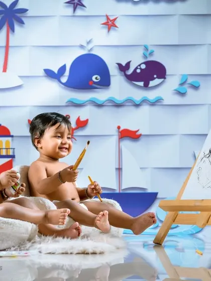 Double the trouble, double the fun! I have plenty of experience with twin photoshoots, creating setups like this playful self-portrait scene that captures their unique bond and individual personalities.