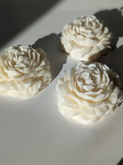 Our new peony-shaped candles are perfect for bulk orders for weddings, baby showers, or corporate events.