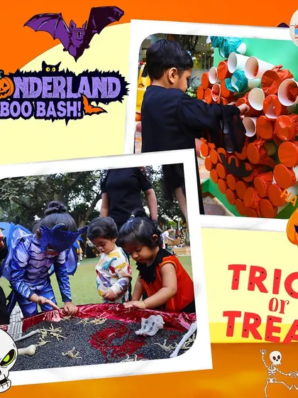 Our Halloween Boo Bash is full of spooky, sensory fun. Children dig for skeleton bones in a sand tray and play themed games, exploring different textures and enjoying the thrill of the hunt.