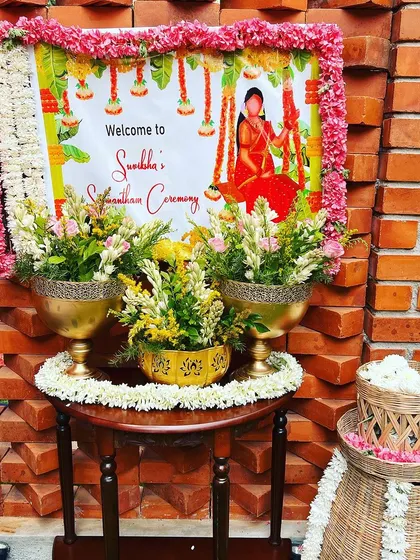 An identical image of the personalized welcome setup for the baby shower, creating a warm and inviting entrance for guests.