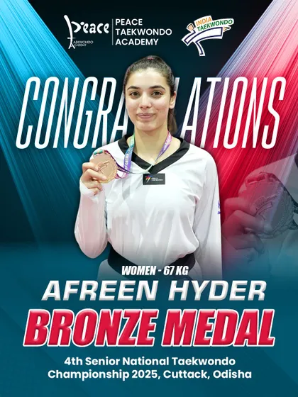 Afreen Hyder holds her bronze medal from the Senior National Championship. Her success is a result of her dedication and the supportive, competitive environment we foster.