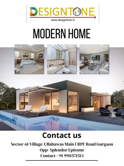 A promotional image of a modern home with a pool, showcasing our capability to handle high-end, luxury residential projects.