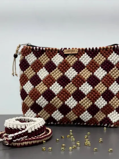 The strap for this checkered bag is just as detailed as the bag itself. I love adding these little touches.