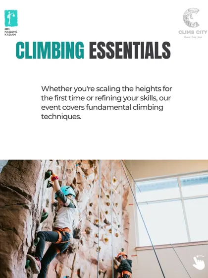 We believe in starting with the fundamentals. This poster for the Gravity Games highlights that our events cover essential climbing techniques, making them perfect for both first-timers and those looking to refine their skills.
