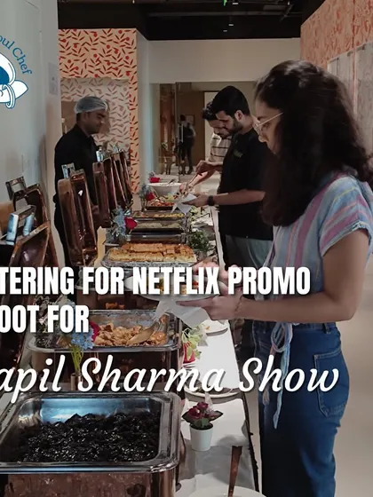 It was an honor to cater the promo shoot for The Kapil Sharma Show on Netflix. This buffet setup shows the variety I provide for all-day shoots, ensuring the cast and crew are well-fed with delicious and energizing meals, from breakfast to lunch.