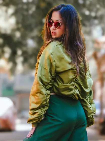 A duplicate of image 70, focusing on the back view and stylish details.