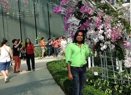 At an orchid exhibition, likely in Singapore. The delicate beauty and variety of orchids are always inspiring for creating elegant and high-end floral arrangements.