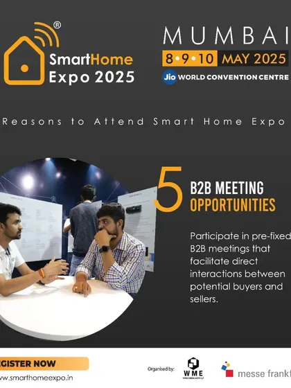 A graphic from our 'Reasons to Attend' series, highlighting the opportunity for pre-fixed B2B meetings between buyers and sellers.