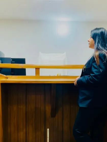 A quiet moment in a mock courtroom setup. For me, my love for my profession, 'Vakalat', is absolute.