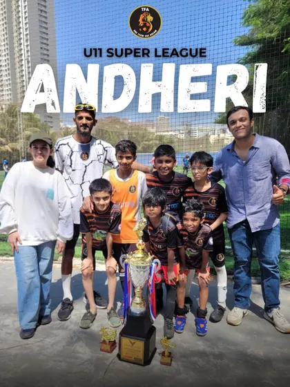 Our U11 team celebrating their Andheri Super League title. A proud moment for the players, coaches, and parents.